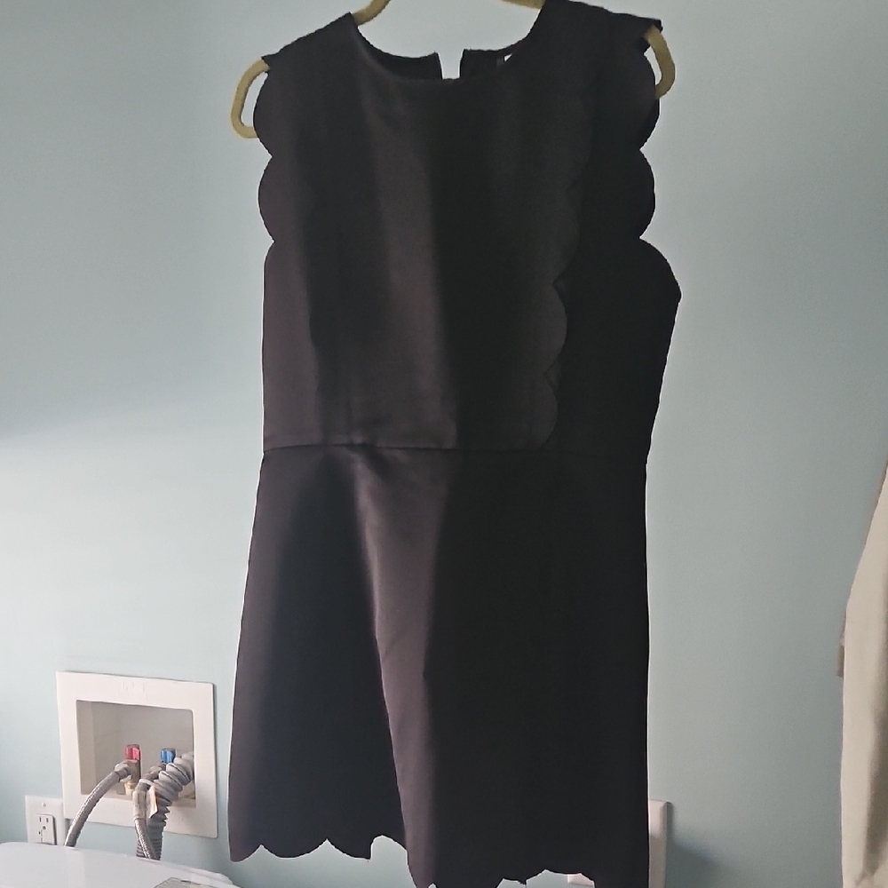 Glam Black Scalloped Mini Dress